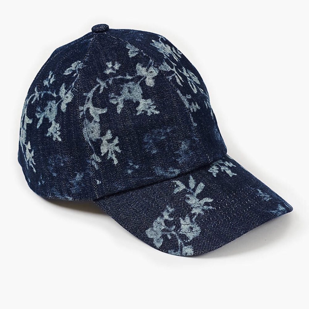 Denim Floral Baseball Hat Lucky Brand Brand New - Picture 2 of 3